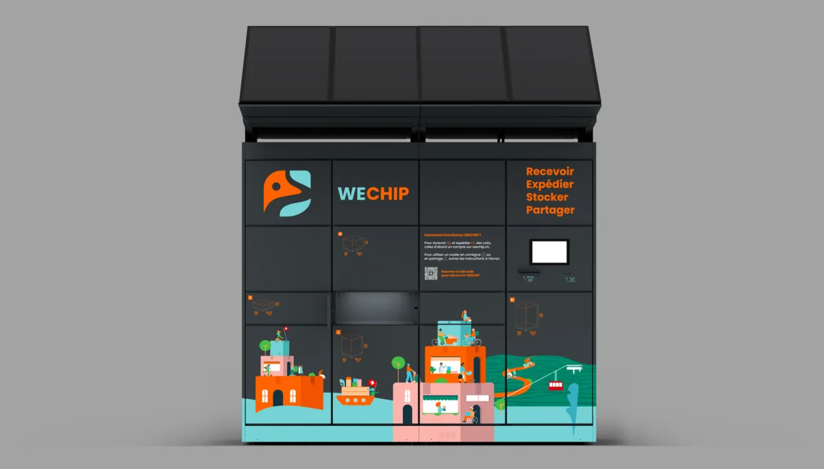Visuel du projet WECHIP, consigne automatique pour recevoir, expédier, stocker et partager des colis — DÉFI 2024