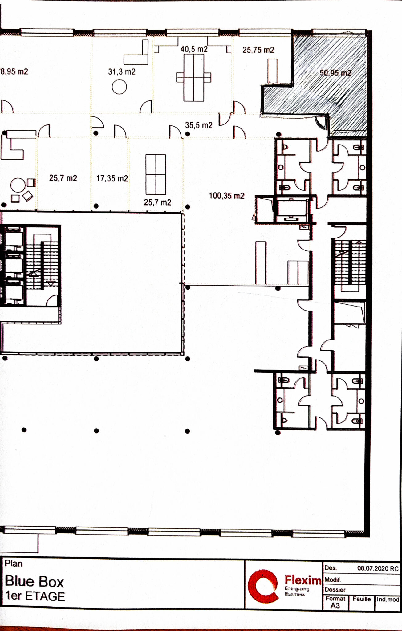 Local administratif à louer – 50.95 m² – ZIPLO – Pré-Fleuri 3 – Plan-Les-Ouates